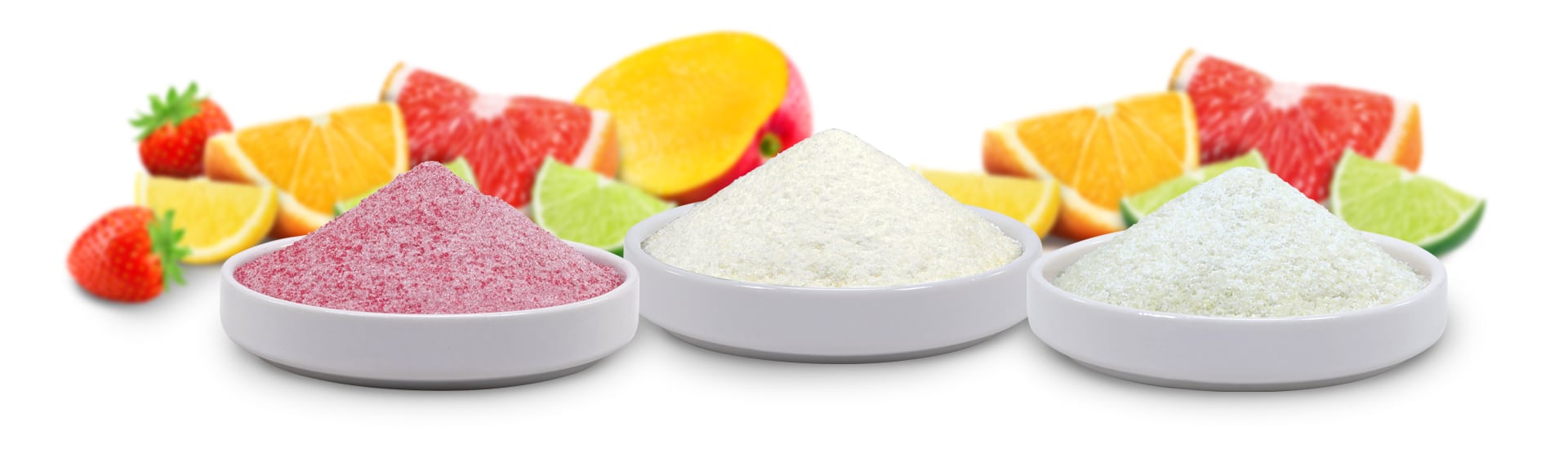 Variety of Fruit with Fruit Powders
